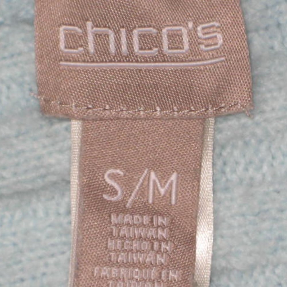 Chicos Poncho Great Condition M Blue Turtleneck Cozy Textured Pullover Sweater - Picture 4 of 11